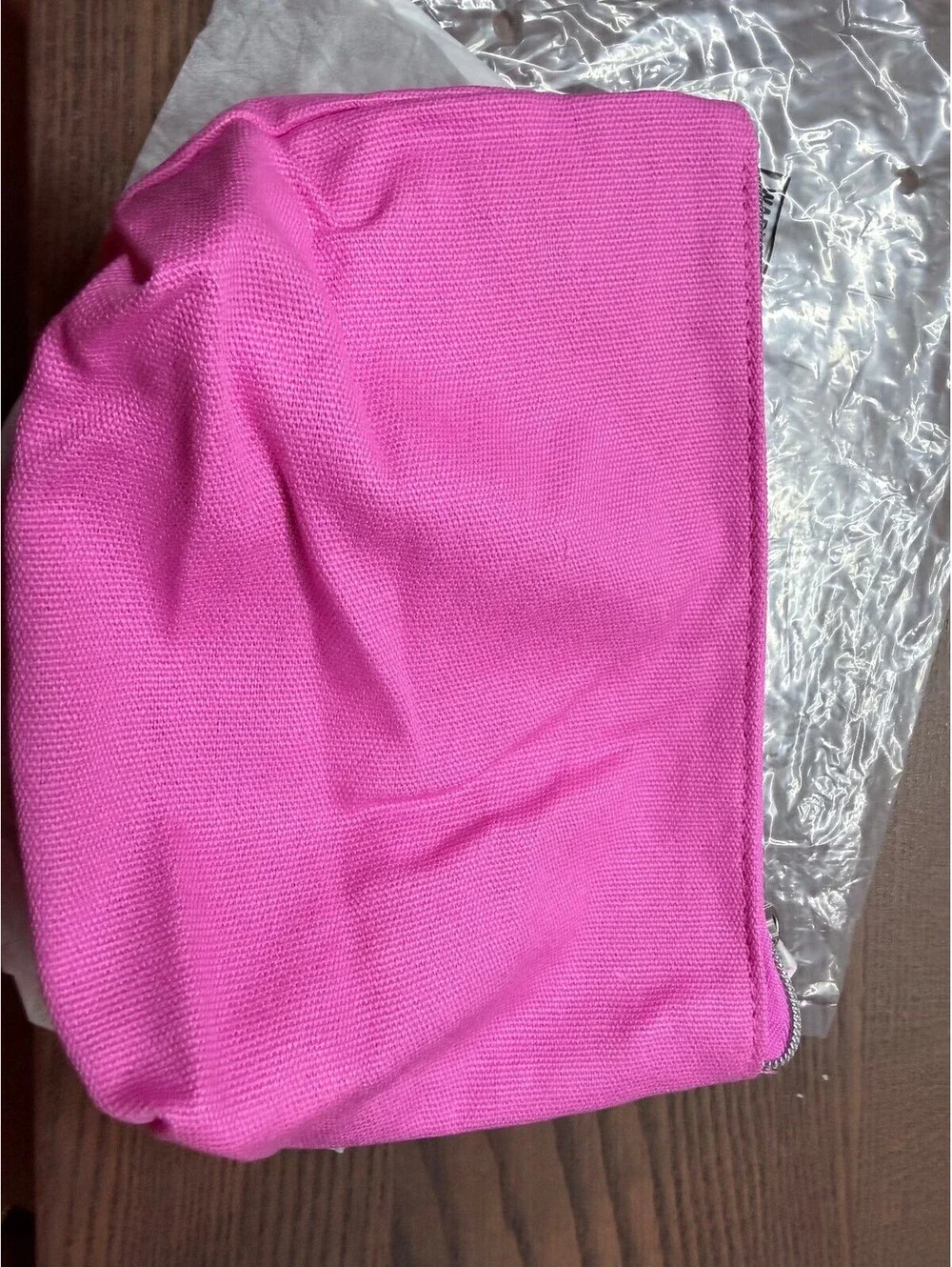 IT Cosmetics Hot Pink Makeup Bag Silver Logo NEW
